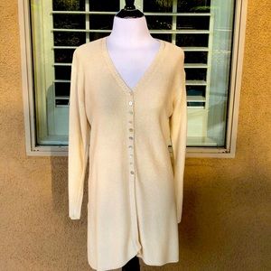 JONES & CO LONG WHITE KNITTED SWEATER